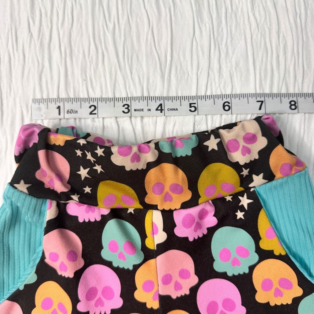 Handmade Black Jogger Pants Colorful Skulls Stars Print Pockets Kids 18 Months - Picture 5 of 7